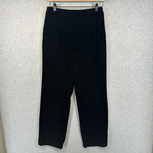 Susan Graver Pants - Susan Graver Pants Womens Small Black Velvet Polyester Blend Pull On Elastic